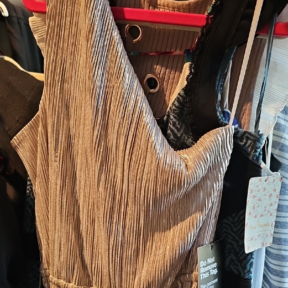 Express Gold One Shoulder Dress